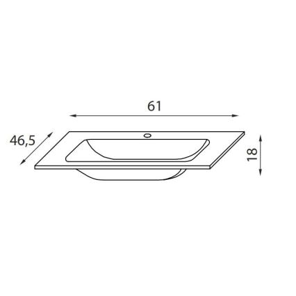 BATH DELUXE 06-060-60-11-01 - Встраиваемая раковина CHICAGO 61x46,5 см, глянцево-белая