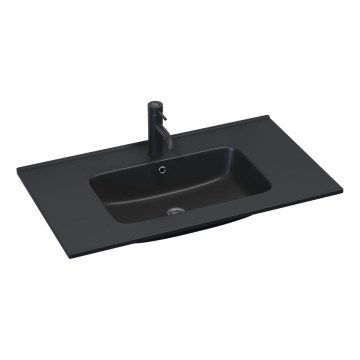 BATH DELUXE 06-080-27-02-00 - Врізний умивальник HYGE 81 x 46 см, кераміка, чорний