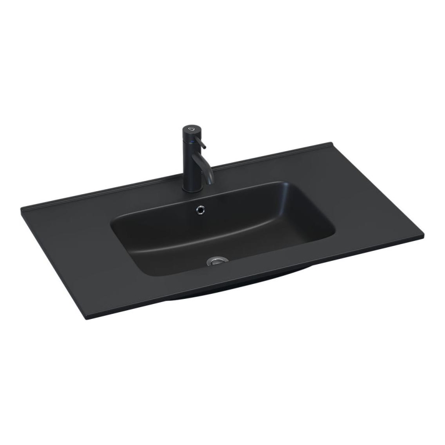 BATH DELUXE 06-080-27-02-00 - Врізний умивальник HYGE 81 x 46 см, кераміка, чорний
