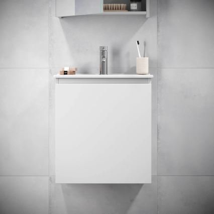 BATH DELUXE 09-050-63-01-01 - Шафа для ванної кімнати з умивальником KENWOOD 51 см матовий білий