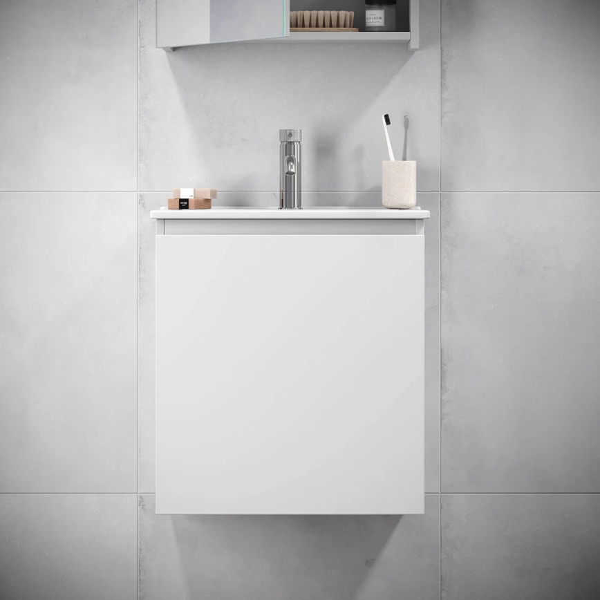 BATH DELUXE 09-050-63-01-01 - Шафа для ванної кімнати з умивальником KENWOOD 51 см матовий білий