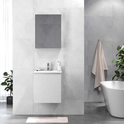BATH DELUXE 09-050-63-01-01 - Шафа для ванної кімнати з умивальником KENWOOD 51 см матовий білий
