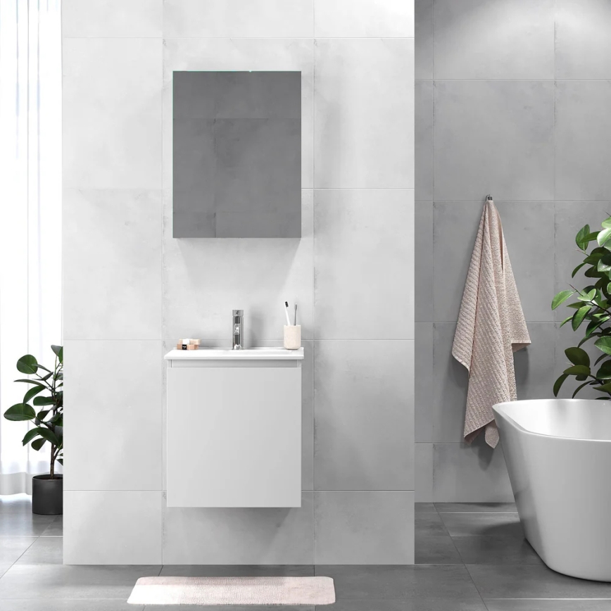 BATH DELUXE 09-050-63-01-01 - Шафа для ванної кімнати з умивальником KENWOOD 51 см матовий білий