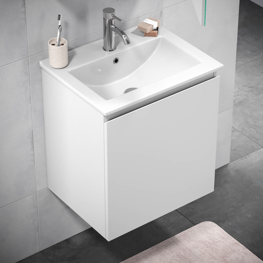 BATH DELUXE 09-050-63-01-01 - Шафа для ванної кімнати з умивальником KENWOOD 51 см матовий білий