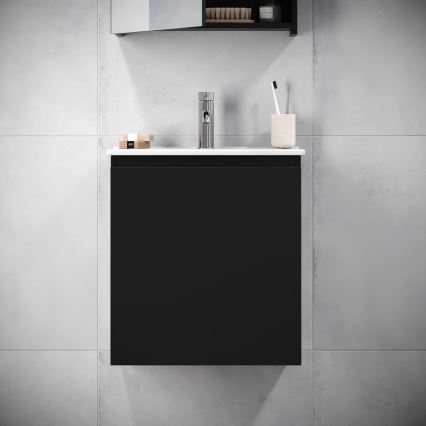 BATH DELUXE 09-050-63-02-01 - Шафа для ванної кімнати з умивальником KENWOOD 51 см матовий чорний