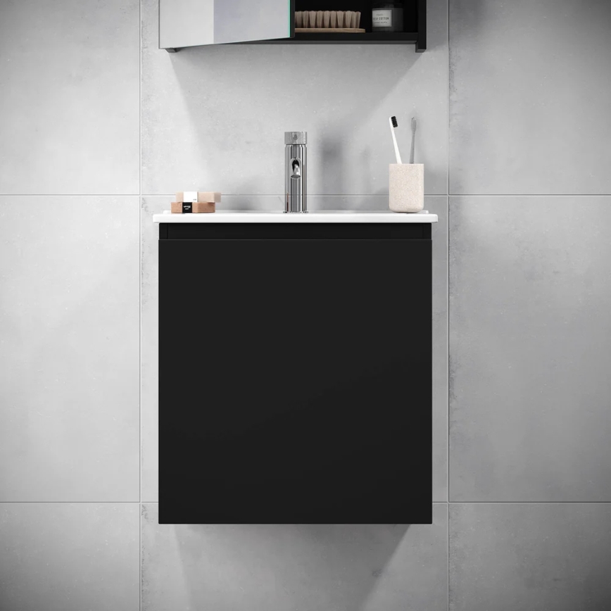 BATH DELUXE 09-050-63-02-01 - Шафа для ванної кімнати з умивальником KENWOOD 51 см матовий чорний