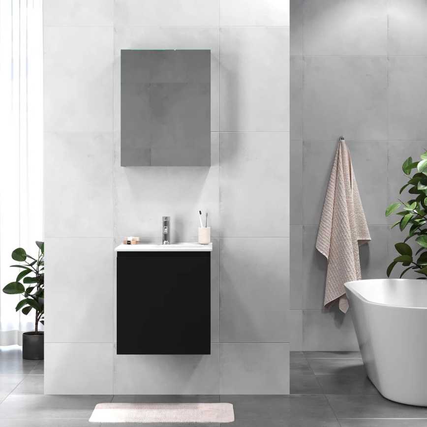 BATH DELUXE 09-050-63-02-01 - Шафа для ванної кімнати з умивальником KENWOOD 51 см матовий чорний