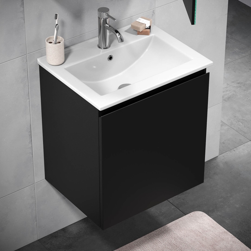 BATH DELUXE 09-050-63-02-01 - Шафа для ванної кімнати з умивальником KENWOOD 51 см матовий чорний