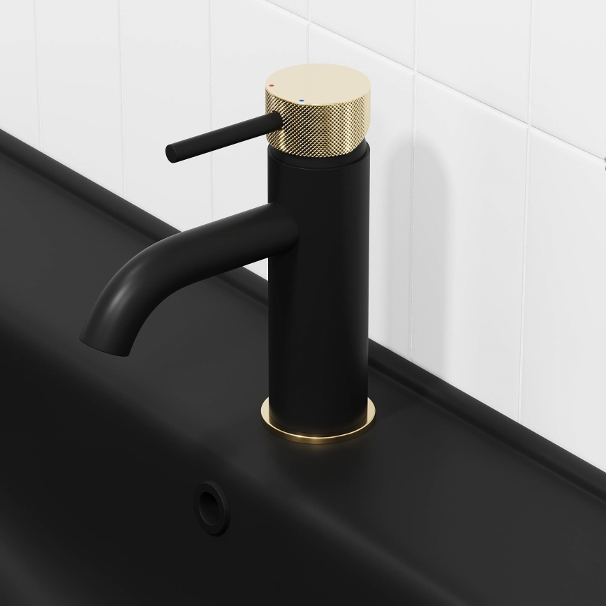 BATH DELUXE 28-005-03-72-00 - Змішувач для умивальника ANHOLT 15,6 см чорний/латунь