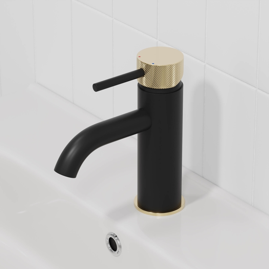 BATH DELUXE 28-005-03-72-00 - Змішувач для умивальника ANHOLT 15,6 см чорний/латунь