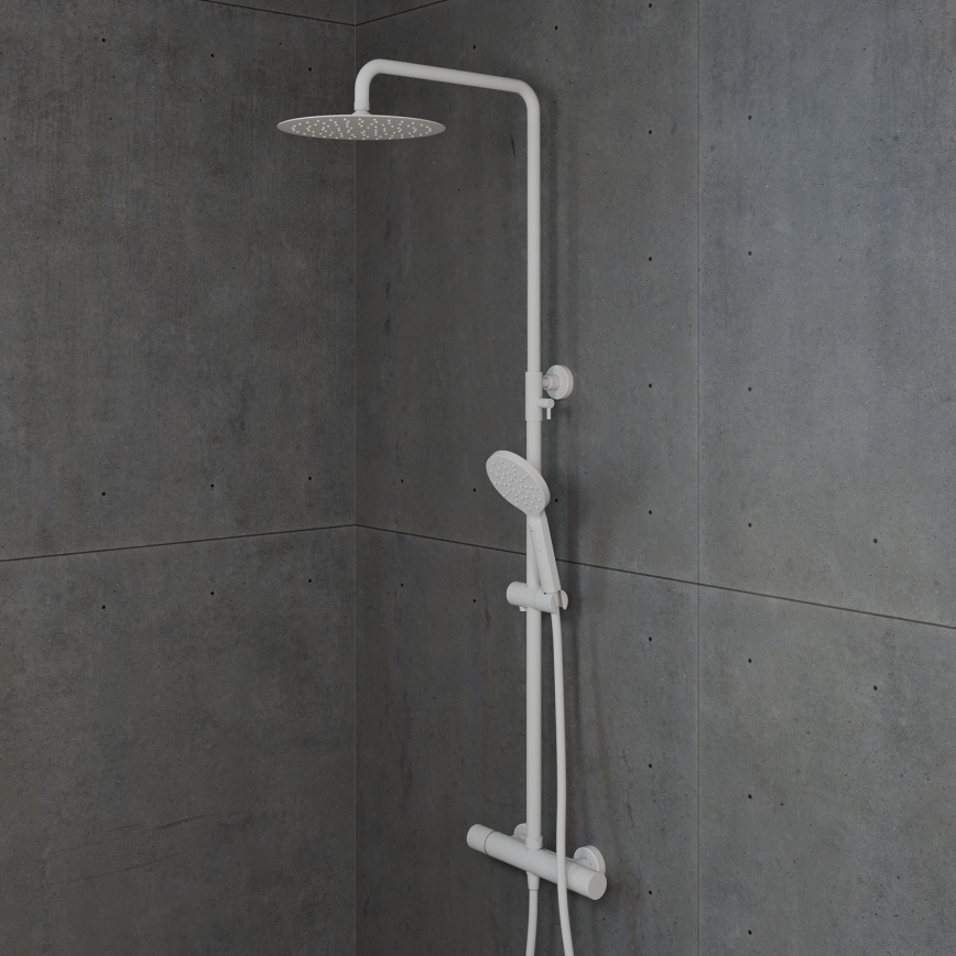 BATH DELUXE 31-120-05-01-00 - Душевой гарнитур с термостатическим смесителем DRAGOR матовый белый