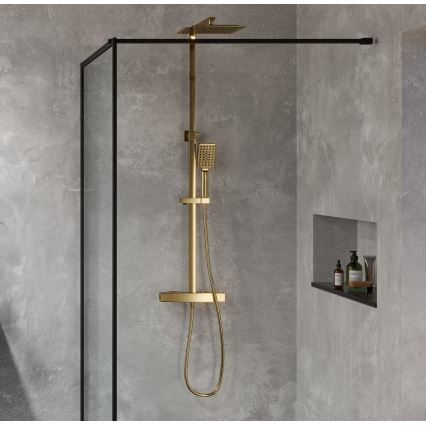 BATH DELUXE 31-120-06-70-00 - Душевой гарнитур с термостатическим смесителем NAESBY матовая латунь