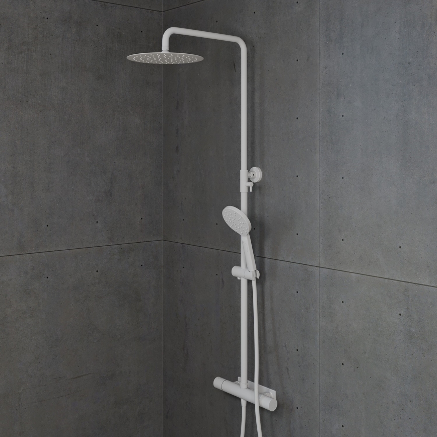 BATH DELUXE 31-120-07-01-00 - Душовий комплект з термостатичним змішувачем DRAGOR матовий білий