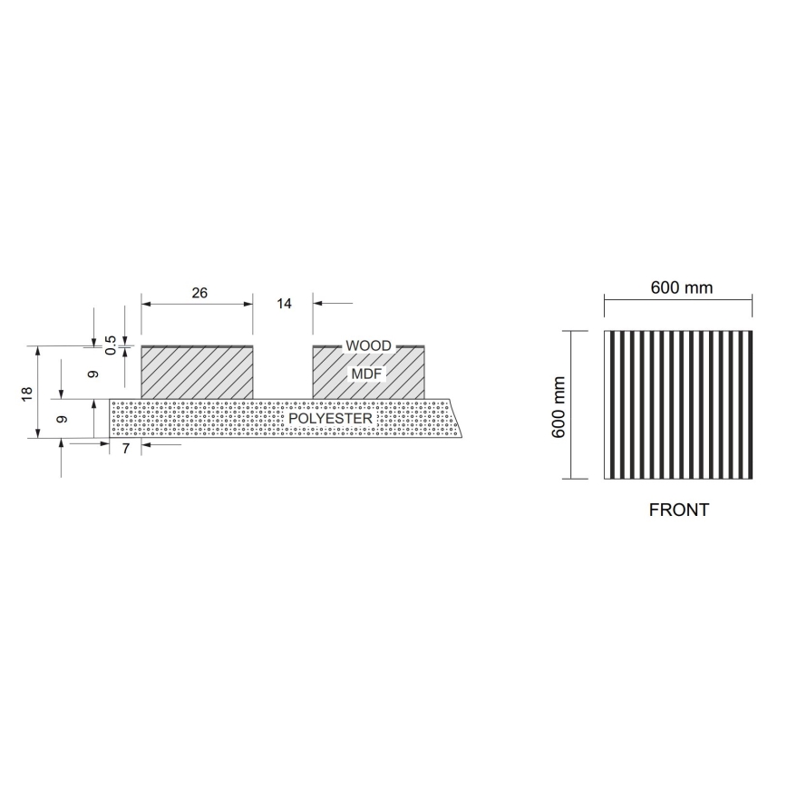 BATH DELUXE 54-060-08-84-12 - НАБОР 4x Акустическая настенная панель DANVIKEN 60x60 cm грецкий орех