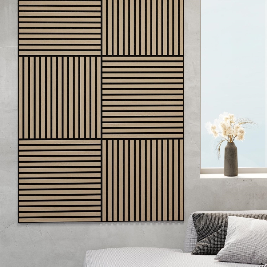 BATH DELUXE 54-060-08-86-12 - НАБОР 4x Акустическая настенная панель DANVIKEN 60x60 cm дуб