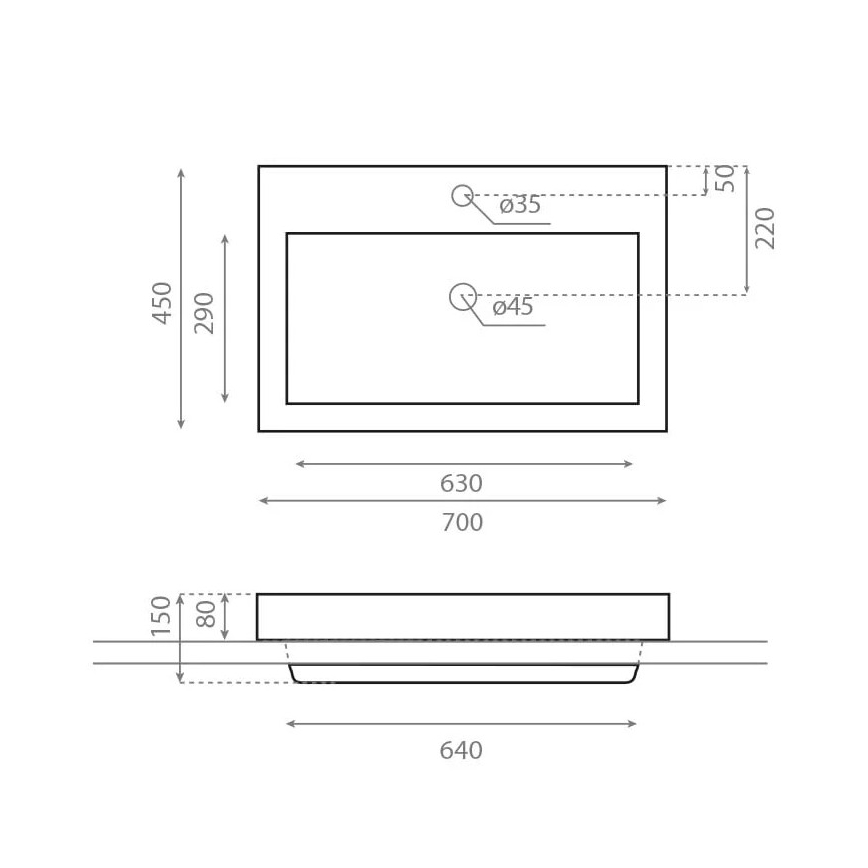Bathco 0023 - Врізний умивальник MANCHESTER 70x45 см порцеляна/білий