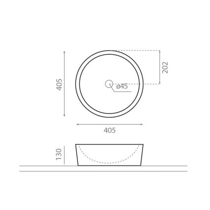 Bathco 00307 - Накладний умивальник DUAL, діаметр 40,5 см, камінь/бежевий