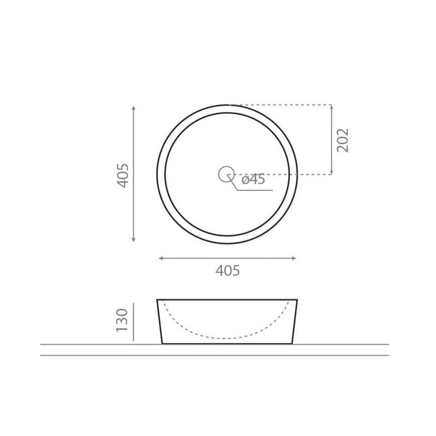 Bathco 00307 - Накладний умивальник DUAL, діаметр 40,5 см, камінь/бежевий