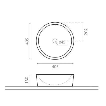 Bathco 00308 - Накладна раковина DUAL, діаметр 40,5 см, камінь/сірий