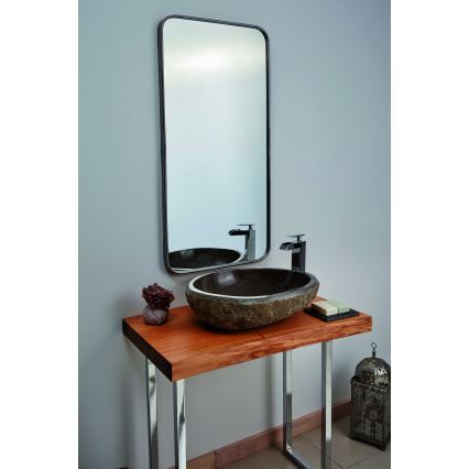 Bathco 00393 - Накладная раковина RIO 52x47 см камень/серый