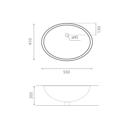Bathco 0053 - Встраиваемая раковина ANCONA 55x41 cm фарфор/белый