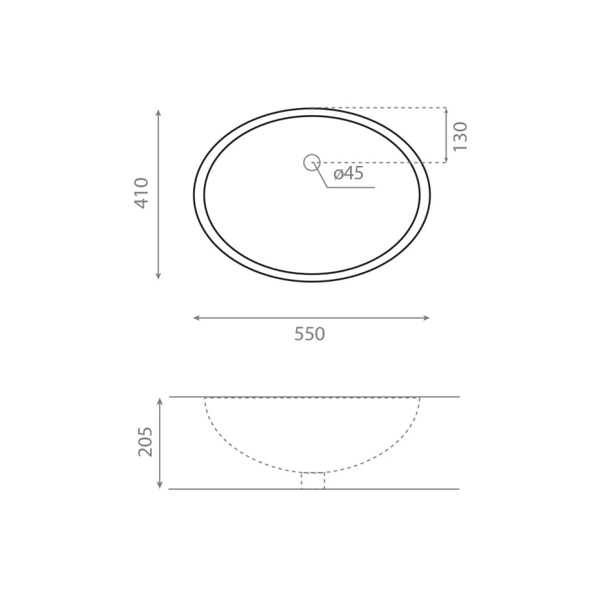 Bathco 0053 - Встраиваемая раковина ANCONA 55x41 cm фарфор/белый