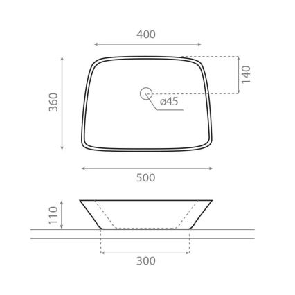 Bathco 0091 - Накладная раковина ANABEL 50x36 см фарфор/белая