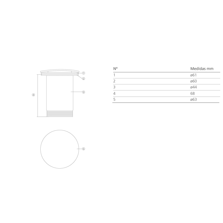 Bathco 0212BL - Злив для умивальника без переливу CLICK-CLACK, діаметр 6 см, матовий білий