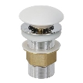 Bathco 0212MT- Донный клапан для раковины без перелива CLICK-CLACK, диаметр 6 см, полированный хром/матовый белый