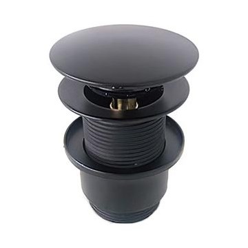 Bathco 0212NE - Слив для раковины без перелива CLICK-CLACK, диаметр 6 см, матовый черный