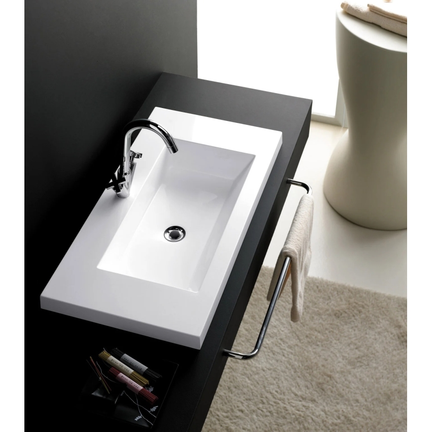 Bathco 0515 - Встраиваемая раковина COLLOTO 100×40 см, полимерная смола/белая
