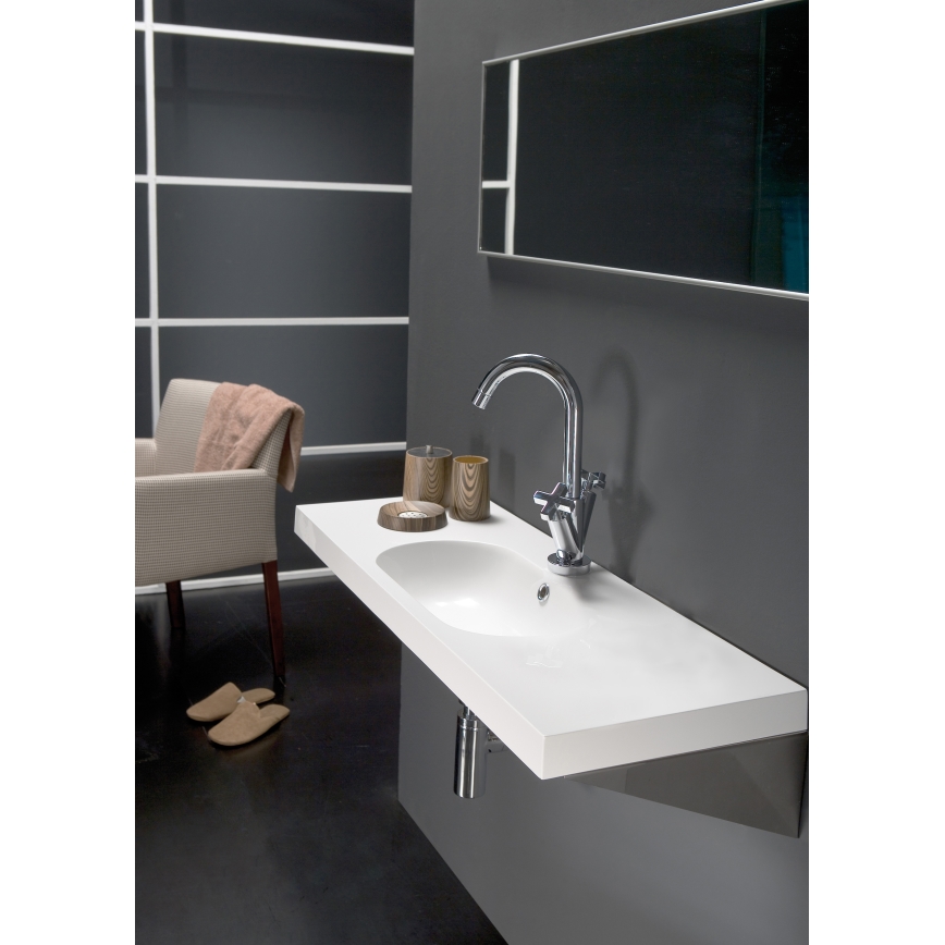 Bathco 0516 - Врезная раковина ICE 60x35 cm, из смолы/белая