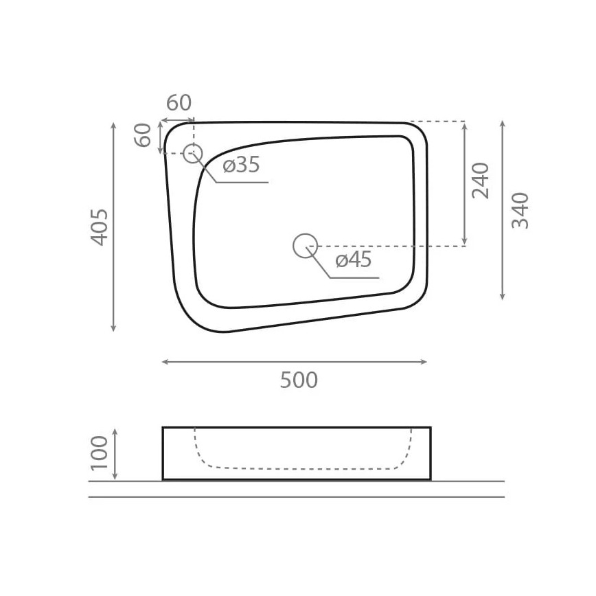 Bathco 4001 - Накладний умивальник на стільницю ARAGON 50x40,5 см, фарфор/білий