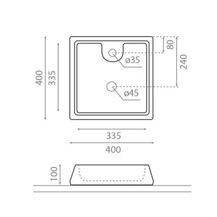 Bathco 4003 - Раковина на столешницу GALICIA 40x40 см фарфор/белая