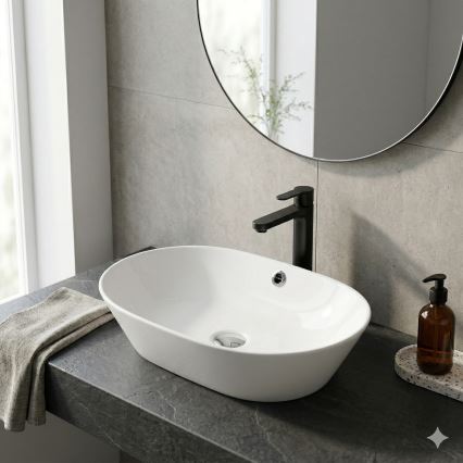 Bathco 4038 - Умивальник на стільницю TOULOUSE 59x42 см порцеляна/білий