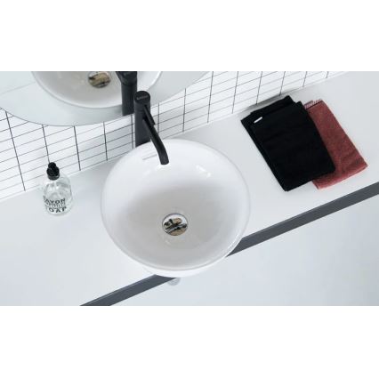 Bathco 4131 - Накладний умивальник на стільницю BARI, діаметр 37 см, порцеляна/білий