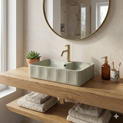 Bathco 4161 - накладний умивальник CIRCUS 61x40,5 cm, фарфор/бежевий