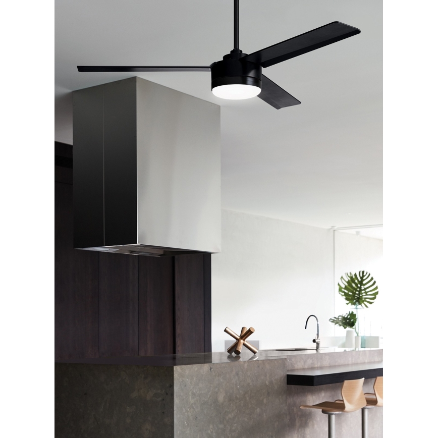 BAYSIDE 213033 - Светодиодный потолочный вентилятор LAGOON GX53/17W/230V черный + дистанционное управление