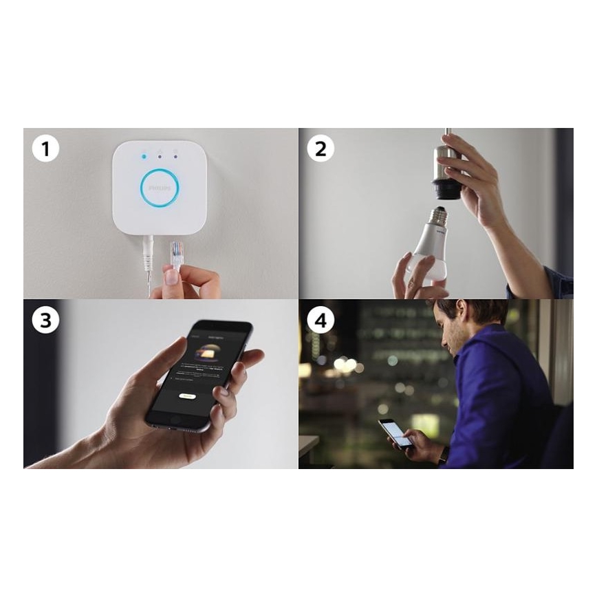 Базовий набір Philips Hue STARTER KIT WHITE 3xE27/9W 2700K + пристрій для підключення
