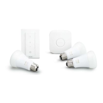 Базовий набір Philips Hue STARTER KIT WHITE 3xE27/9W 2700K + пристрій для підключення