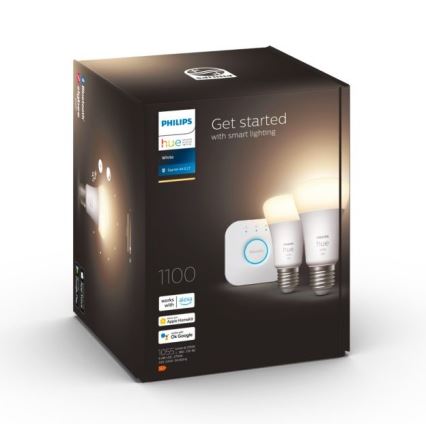 Базовий набір Philips Hue WHITE 2xE27/9,5W 2700K + Hue Bridge