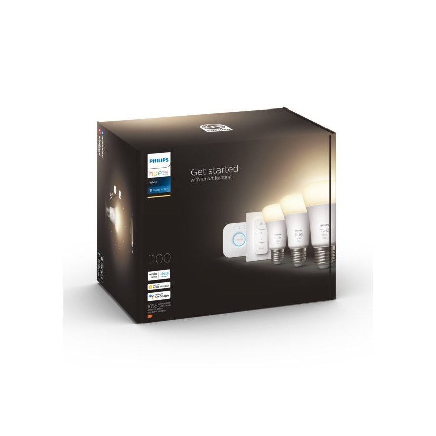 Базовий набір Philips Hue WHITE 3xE27/9,5W 2700K + пристрій для підключення