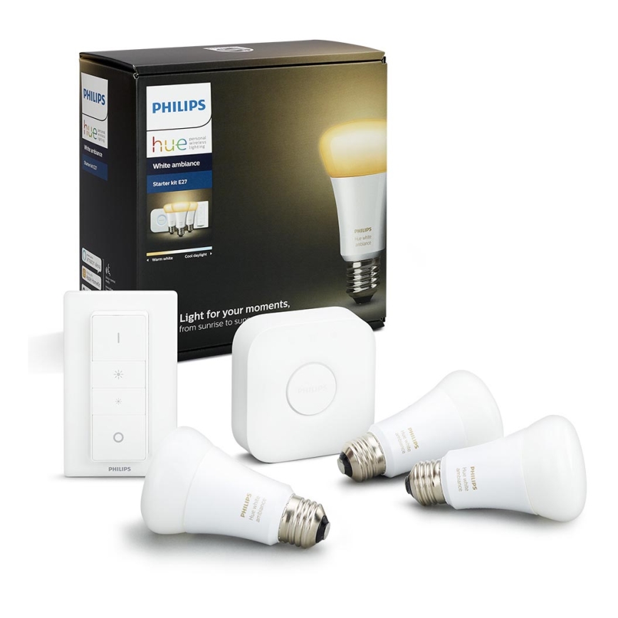 Базовий набір Philips Hue WHITE AMBIANCE 3xE27/9,5W/230V