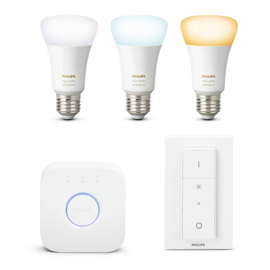 Базовий набір Philips Hue WHITE AMBIANCE 3xE27/9,5W/230V