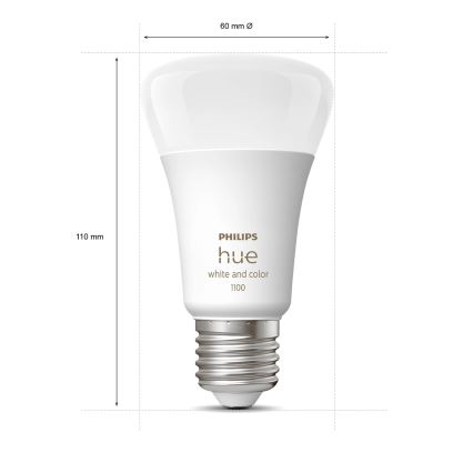 Базовий набір Philips Hue WHITE AND COLOR AMBIANCE 2xE27/9W/230V 2200-6500K + розумна розетка, Hue bridge та диммерний вимикач