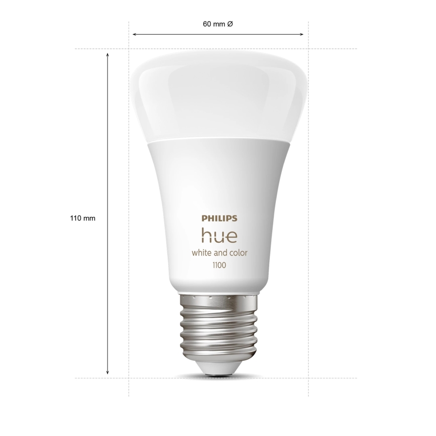 Базовий набір Philips Hue WHITE AND COLOR AMBIANCE 2xE27/9W/230V 2200-6500K + розумна розетка, Hue bridge та диммерний вимикач