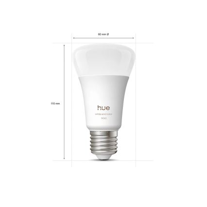 Стартовий комплект Philips Hue WHITE AND COLOR AMBIANCE 3xE27/8,1W 1000-20000K + пристрій для підключення