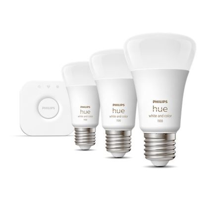 Базовый набор Philips Hue WHITE AND COLOR AMBIANCE 3xE27/9W/230V 2000-6500K + устройство соединения