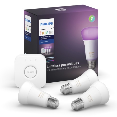 Базовый набор Philips Hue WHITE AND COLOR AMBIANCE 3xE27/9,5W/230V 2000-6500K