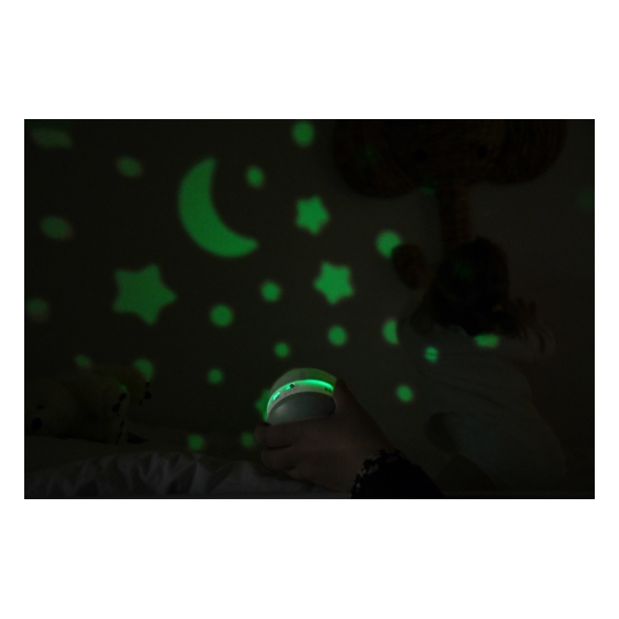 Beaba - Проектор із мелодією PIXIE USB/5V 1300 mAh зелений